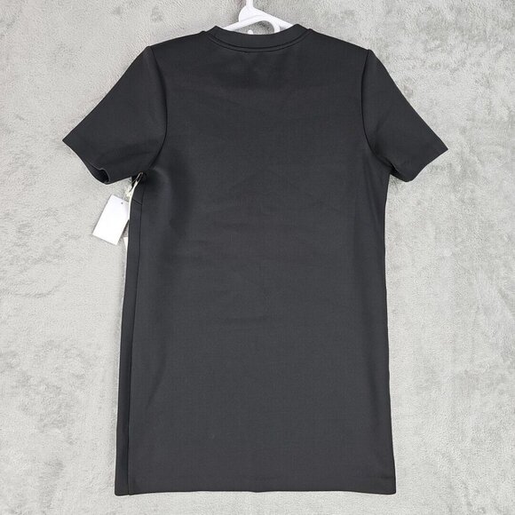 Good American Shift Dress Womens 0 Black Scuba Neoprene Shoulder Pads Mini NWT - Picture 2 of 8